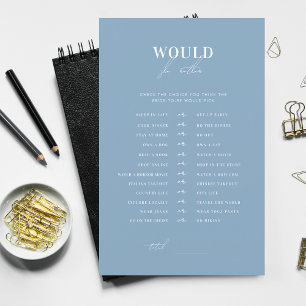 Stylish Blue Bridal Shower Would She Rather Game