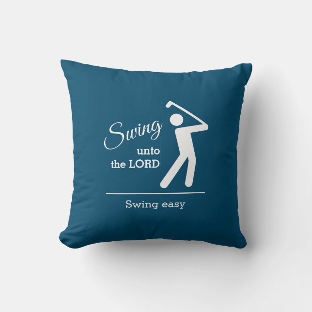 Stylish Blue Christian Golf  Cushion (Front)