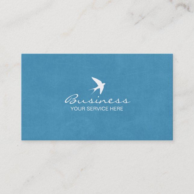 Stylish Blue Flying Swallow Business Cards (Front)