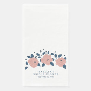 Stylish Blue Garden Flower Custom Bridal Shower  Napkin