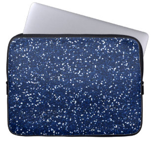 Stylish Blue Glitter Laptop Sleeve