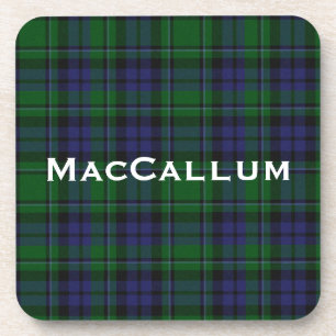 Stylish Blue & Green MacCallum Tartan Plaid Coaster