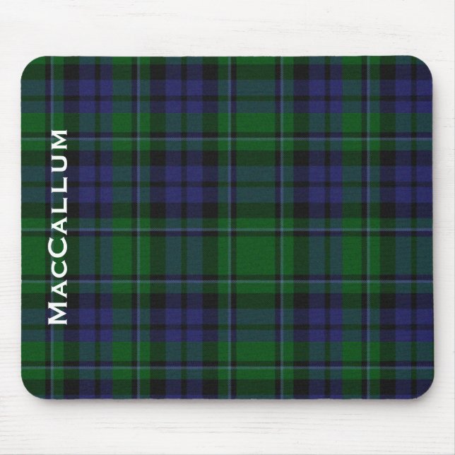Stylish Blue & Green MacCallum Tartan Plaid Mouse Pad (Front)