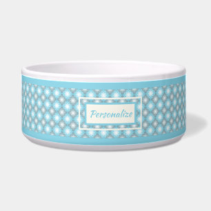 Stylish Blue Grey Diamond Pattern Cat Dog