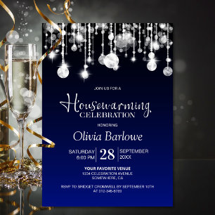 Stylish Blue Housewarming Party Invitation