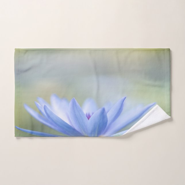 Stylish Blue Lotus Flower Landscape, Zen  Bath Towel Set (Hand Towel)
