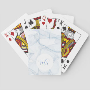 Stylish Blue Marble Customised Playing Cards
