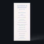 Stylish Blue Modern Wedding Program<br><div class="desc">Elegant wedding program featuring a classic design with a simple layout.  Your names and wedding date are prominently displayed in a large traditional serif font.  The simplicity of this design is great for a formal wedding.</div>