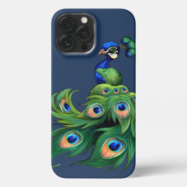Stylish Blue Peacock iPhone Case (Back)