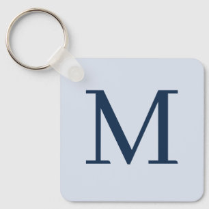 Stylish Blue Personalised Monogrammed  Key Ring