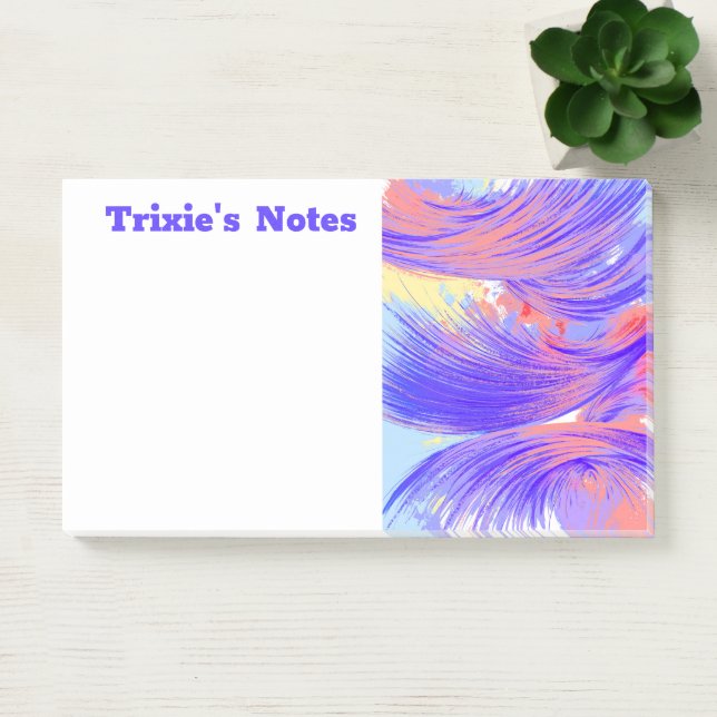Stylish Blue pink Abstract Feathers  Post-it Notes (Office)