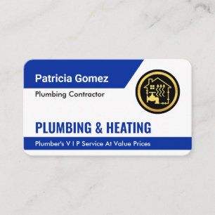 Stylish Blue Plumbing Lines Business Card