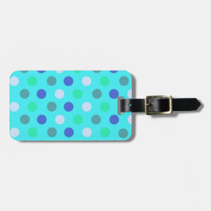 Stylish Blue Polka Dots Luggage Tag