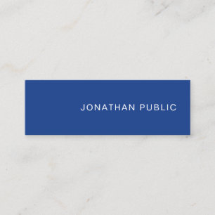 Stylish Blue Sleek Design Trendy Plain Luxe Mini Business Card