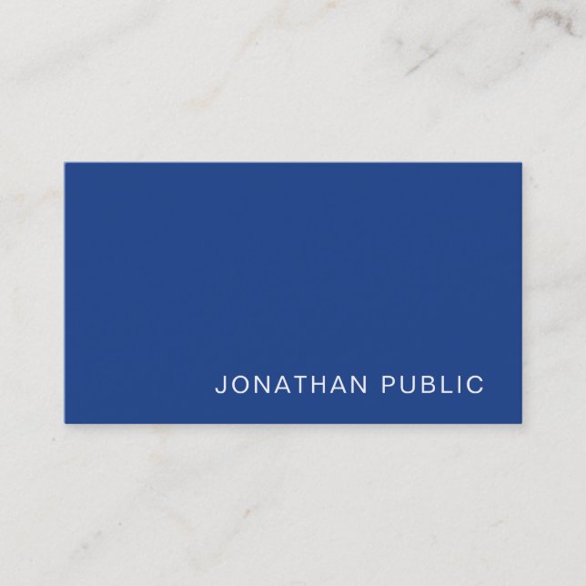 Stylish Blue Sleek Design Trendy Plain Luxury Business Card (Front)