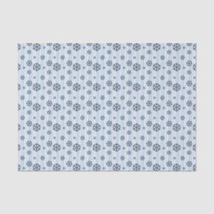 Stylish Blue Snowflake Pattern Tissue Paper