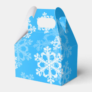 Stylish Blue Snowflakes Modern Christmas pattern Favour Box