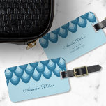 Stylish Blue Teardrop Geometric Travel Tag<br><div class="desc">Stay stylish as you travel with this luggage tag featuring a unique geometric teardrop pattern in shades of blue. Personalise this tag with your information and for more options such as to change the font and it's size click the "Customise it" button. *Please note that the Zazzle Watermark that appears...</div>