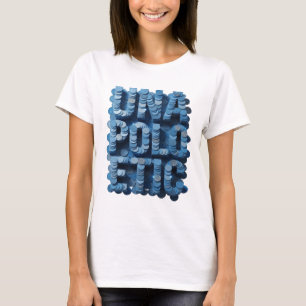 Stylish Blue UNA POLIG NIC Slogan Design T-Shirt