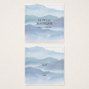 Stylish Blue Watercolor Clothing Retail Price Tag