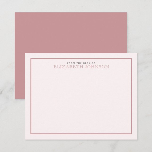 Stylish Blush Pink Formal Script Card (Front/Back)