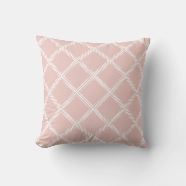 Stylish Blush Pink Square Template Elegant Design Cushion (Front)