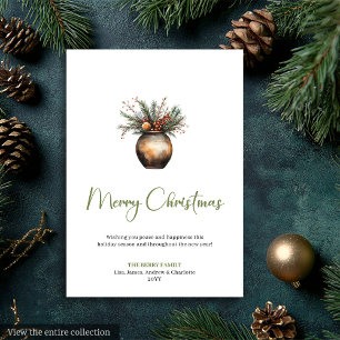 Stylish Bohemian Earthy Rustic Holiday Greeting