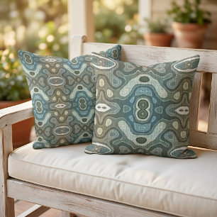 Stylish Bohemian Retro Abstract Tribal Art Pattern Cushion