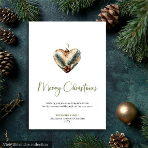 Stylish Bohemian Rustic Botanical Holiday Card