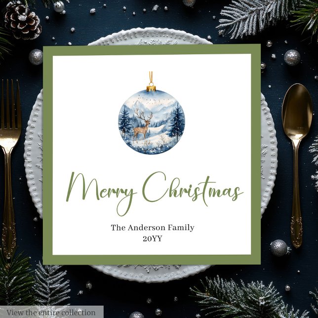 Stylish Bohemian Rustic Winter Scene Table Napkins (Stylish Bohemian Rustic Winter Scene Table Napkins)