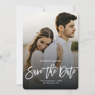 Stylish Bohemian Script Save The Date Photo