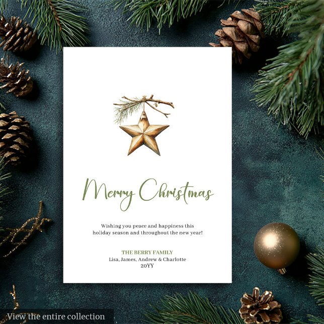 Stylish Bohemian Watercolor Earthy Christmas Card (Stylish Bohemian Watercolor Earthy Christmas Card)
