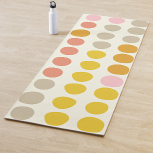 Stylish Boho Big Dot Pattern in Yellow Pink Coral Yoga Mat