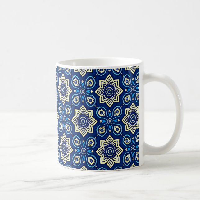 Stylish Boho Chic Floral Pattern Coffee Mug (Right)
