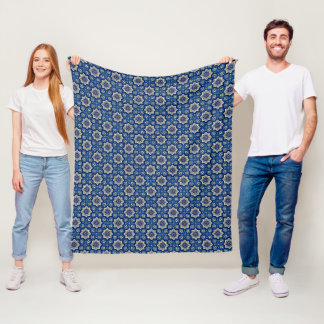 Stylish Boho Chic Floral Pattern Fleece Blanket