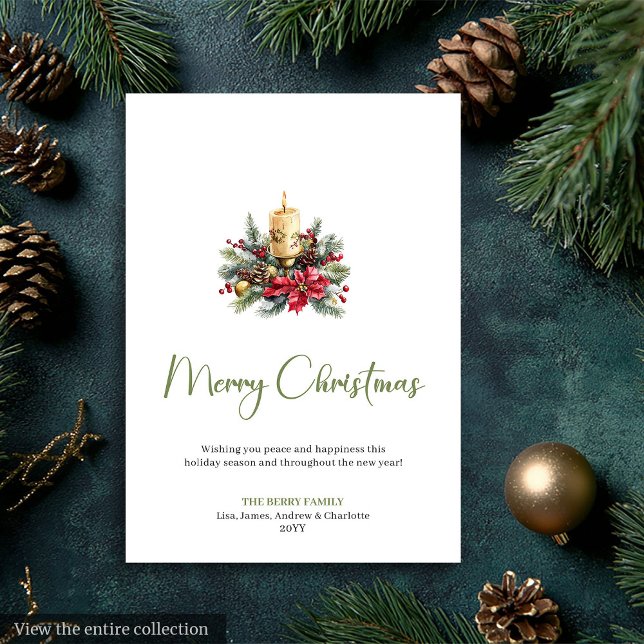 Stylish Boho Earthy Watercolor Christmas Greeting Holiday Card (Stylish Boho Earthy Watercolor Christmas Greeting Holiday Card)
