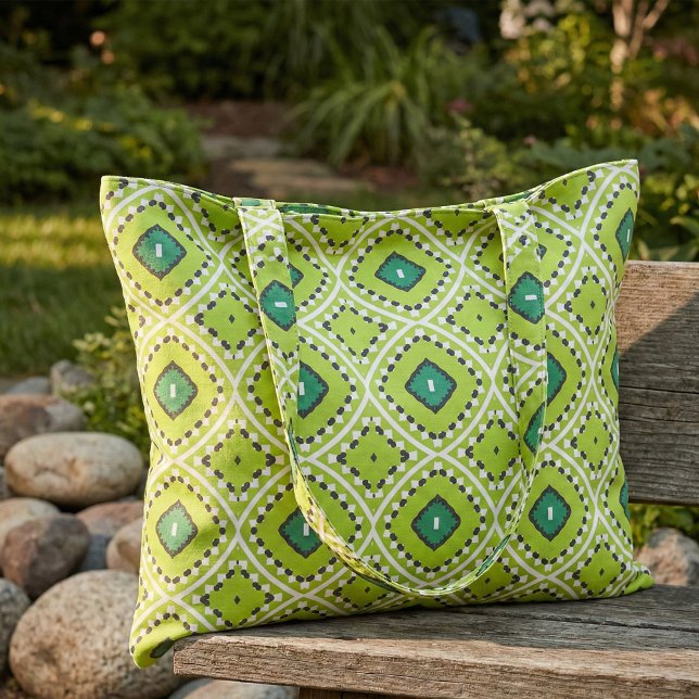 Stylish Boho Ethnic Lime Green Geometric Pattern Fabric (Creator Uploaded)