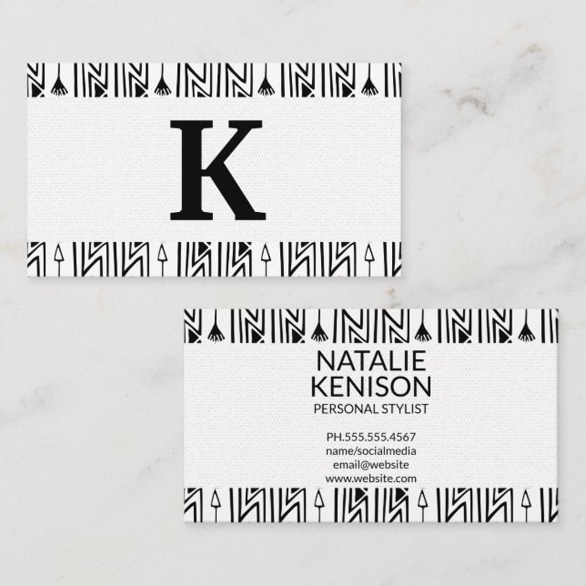 Stylish Boho Pattern Square Business Card (Front/Back)