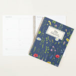 Stylish Boho Wildflowers Floral Blue Personalised Planner<br><div class="desc">Personalised Stylish Boho Wildflowers Floral Pattern Navy Blue 2021 Planner</div>
