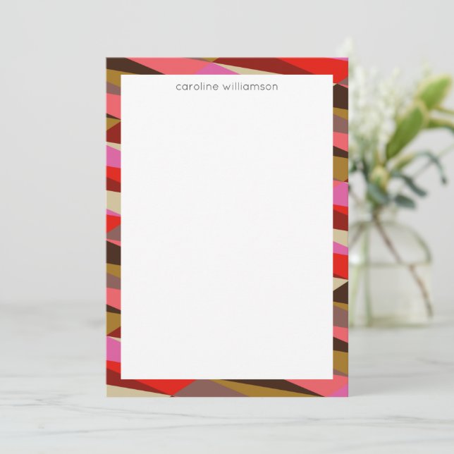Stylish Bold 60s Geometric Border Personalised  Card (Standing Front)