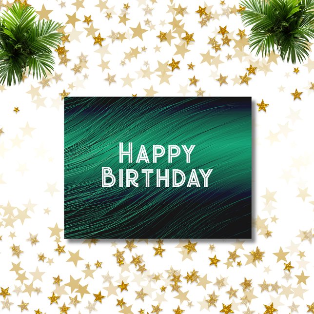 Stylish Bold Green Birthday Greetings Postcard (Creator Uploaded)