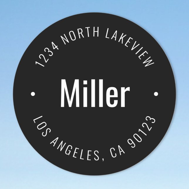 Stylish Bold Name & Circular Text Classic Round Sticker (Creator Uploaded)