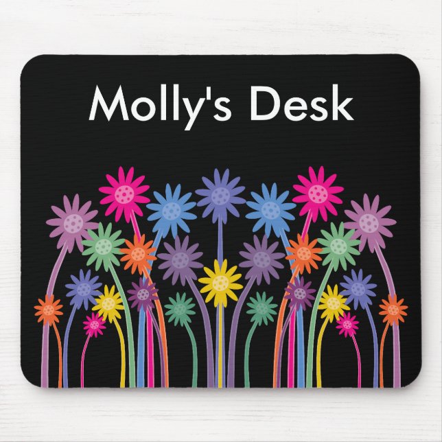 Stylish & Bold Symmetrical Flowers Mousepad (Front)