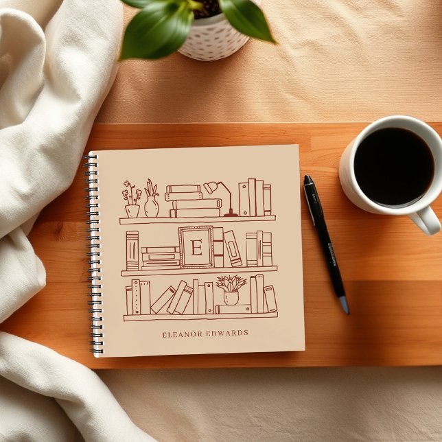 Stylish Book Lover's Monogram Name Spiral Notebook (Creator Uploaded)