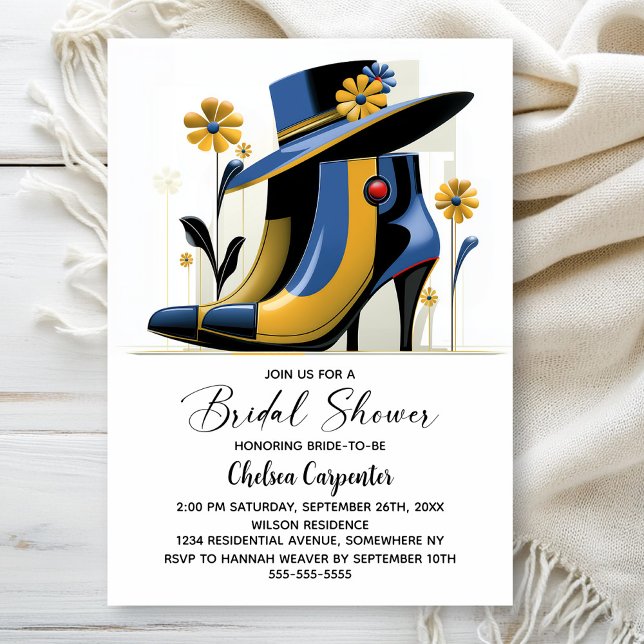 Stylish Boots and Derby Hat Bridal Shower Invitation (Creator Uploaded)