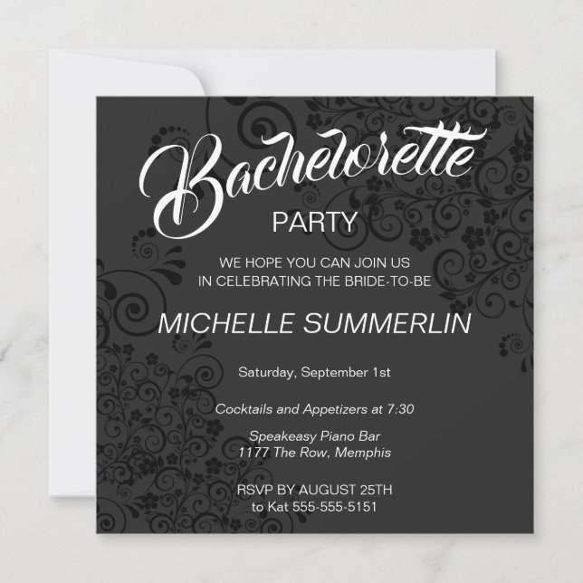 Stylish Border Bachelorette Party Invitation (Front)