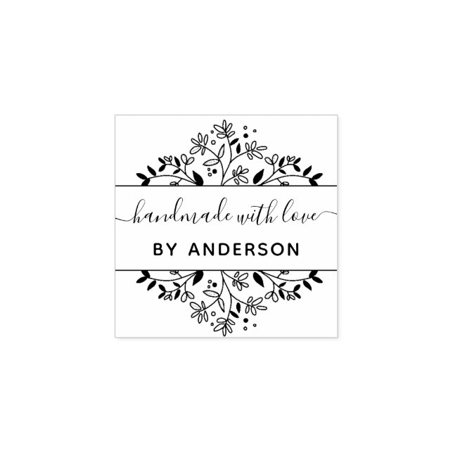 stylish botanical handmade  rubber stamp (Imprint)