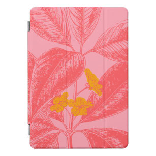 Stylish Botanical Leaf Nature Art in Pink and Red iPad Pro Cover