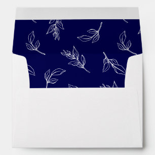 Stylish Botanical Leaves Wedding Return Address. Envelope