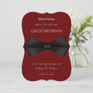 Stylish Bowtie Groomsman Invitation